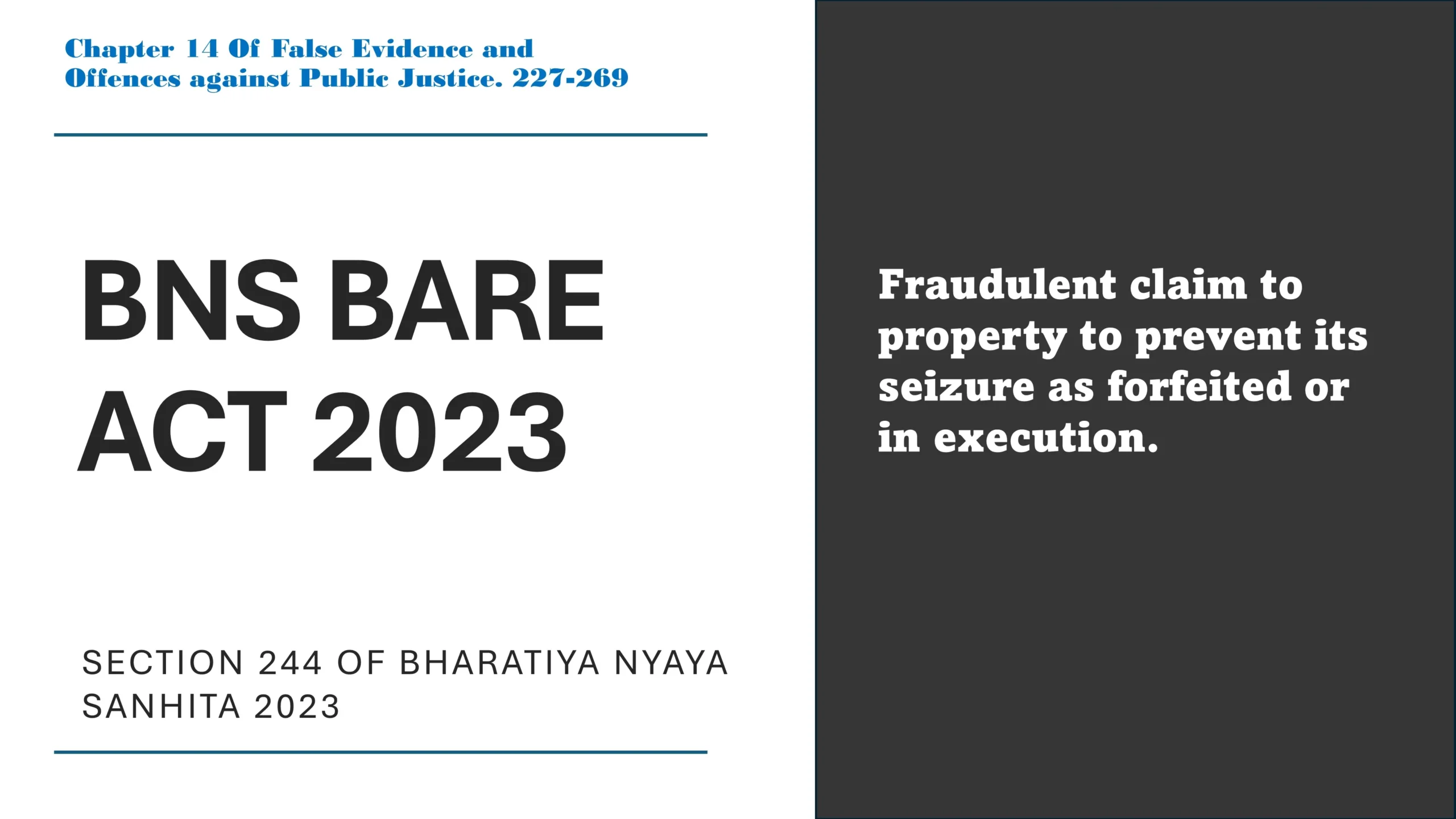 Section 244 of Bharatiya Nyaya Sanhita (BNS) 2023