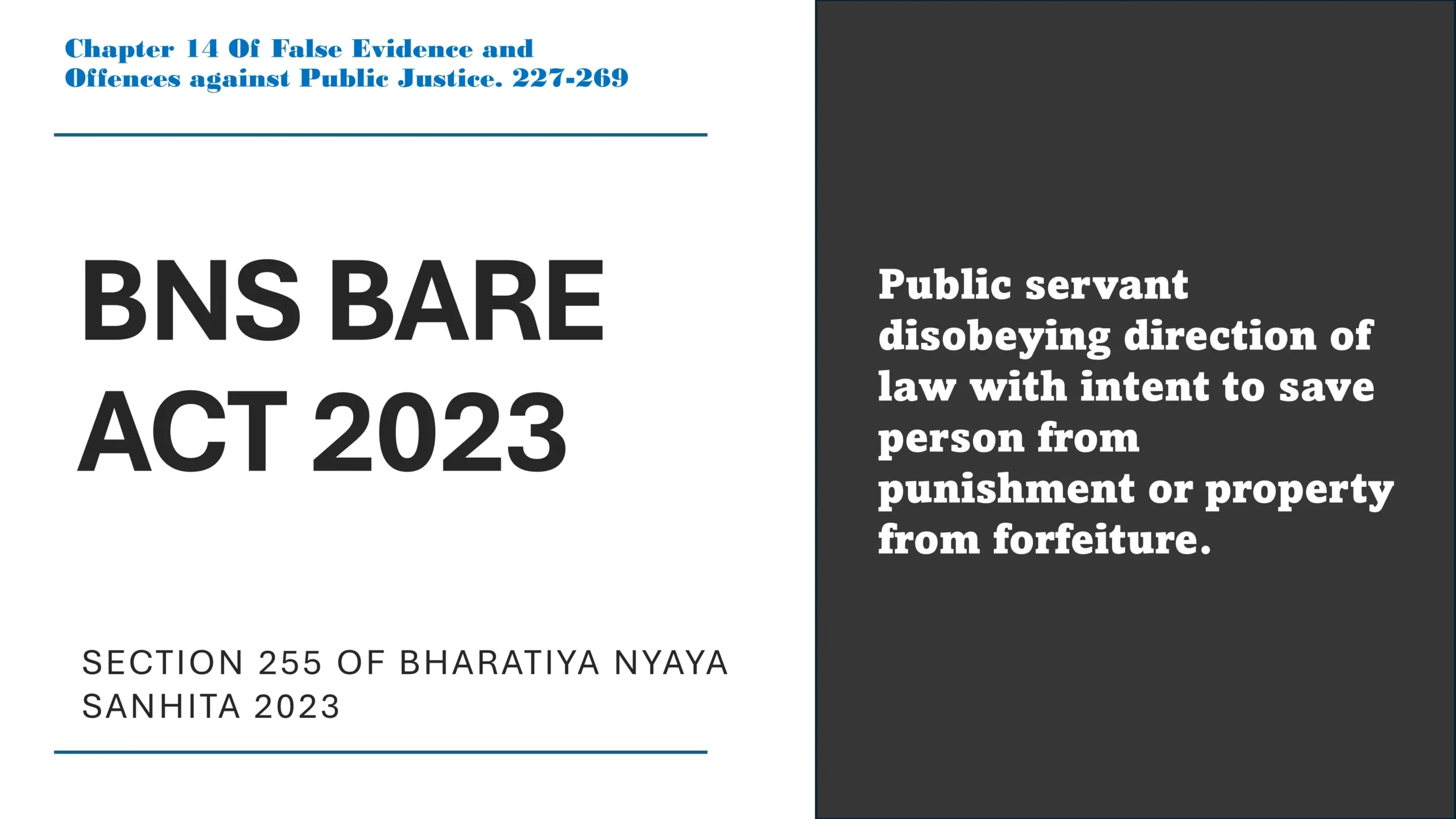 Section 255 of Bharatiya Nyaya Sanhita (BNS) 2023