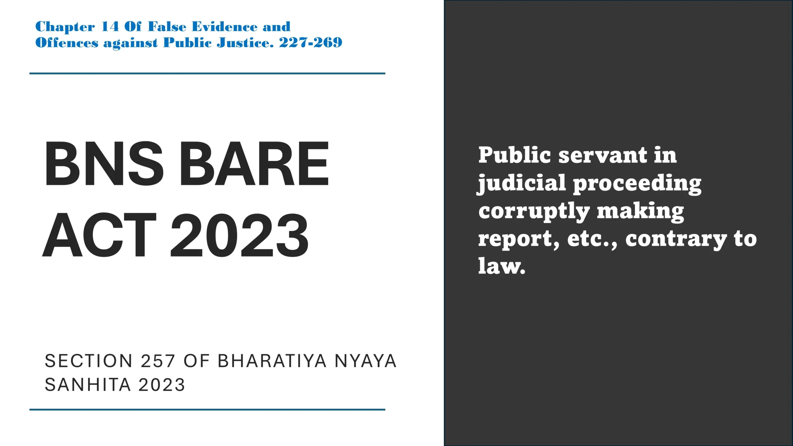 Section 257 of Bharatiya Nyaya Sanhita (BNS) 2023