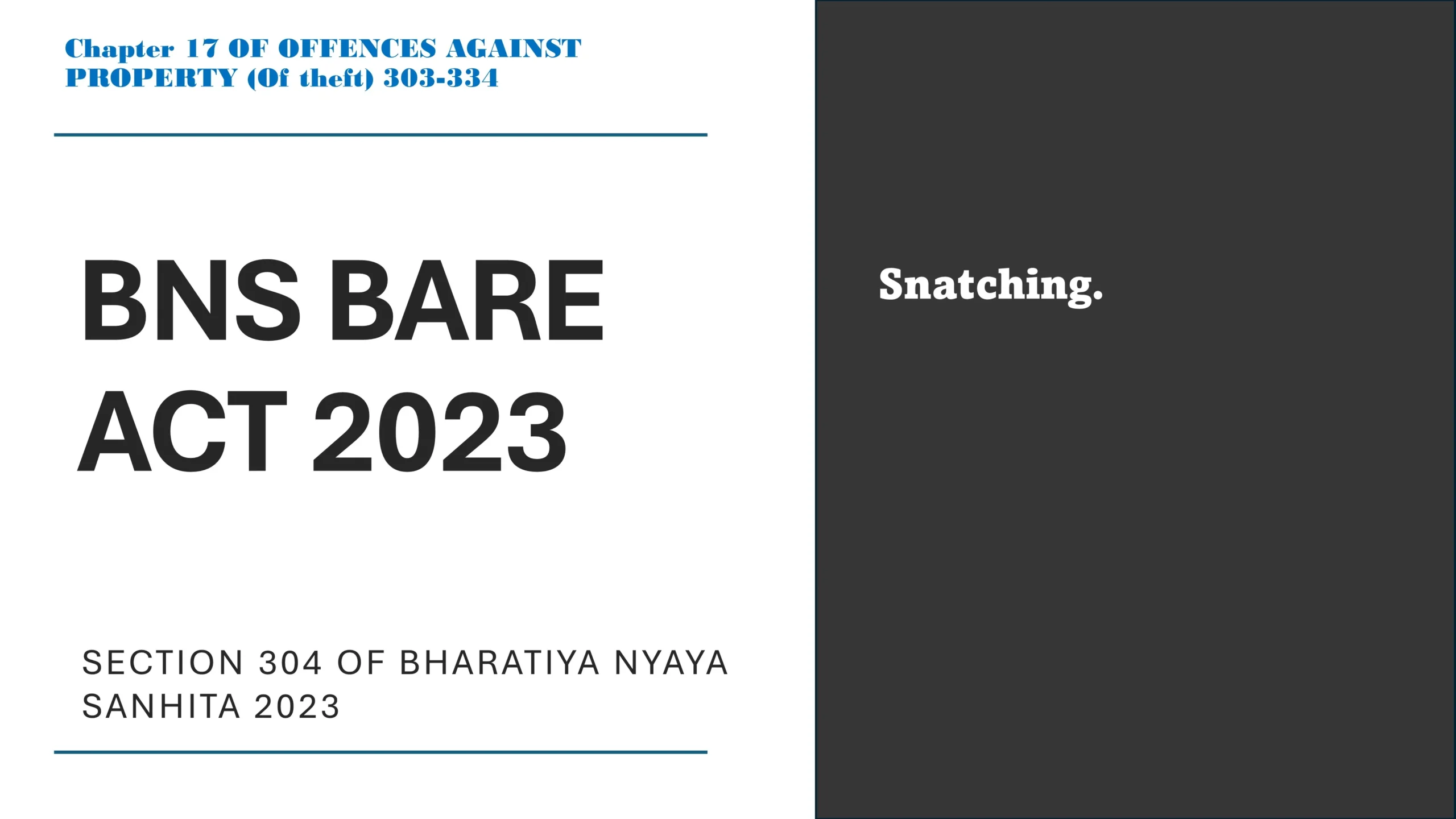 Section 304 of Bharatiya Nyaya Sanhita (BNS) 2023