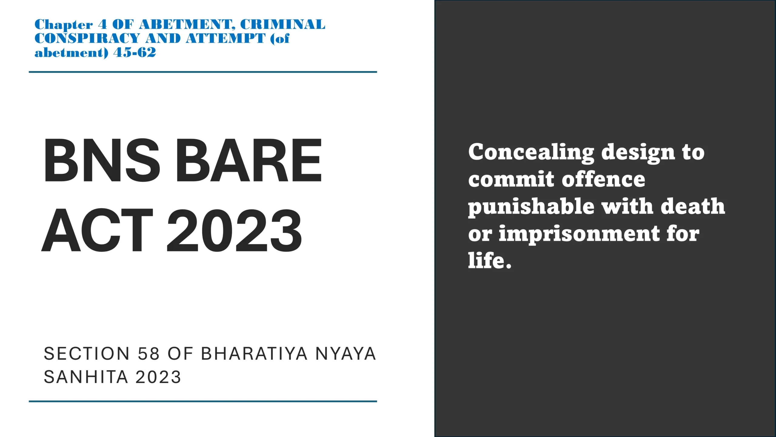 Section 58 of Bharatiya Nyaya Sanhita (BNS) 2023