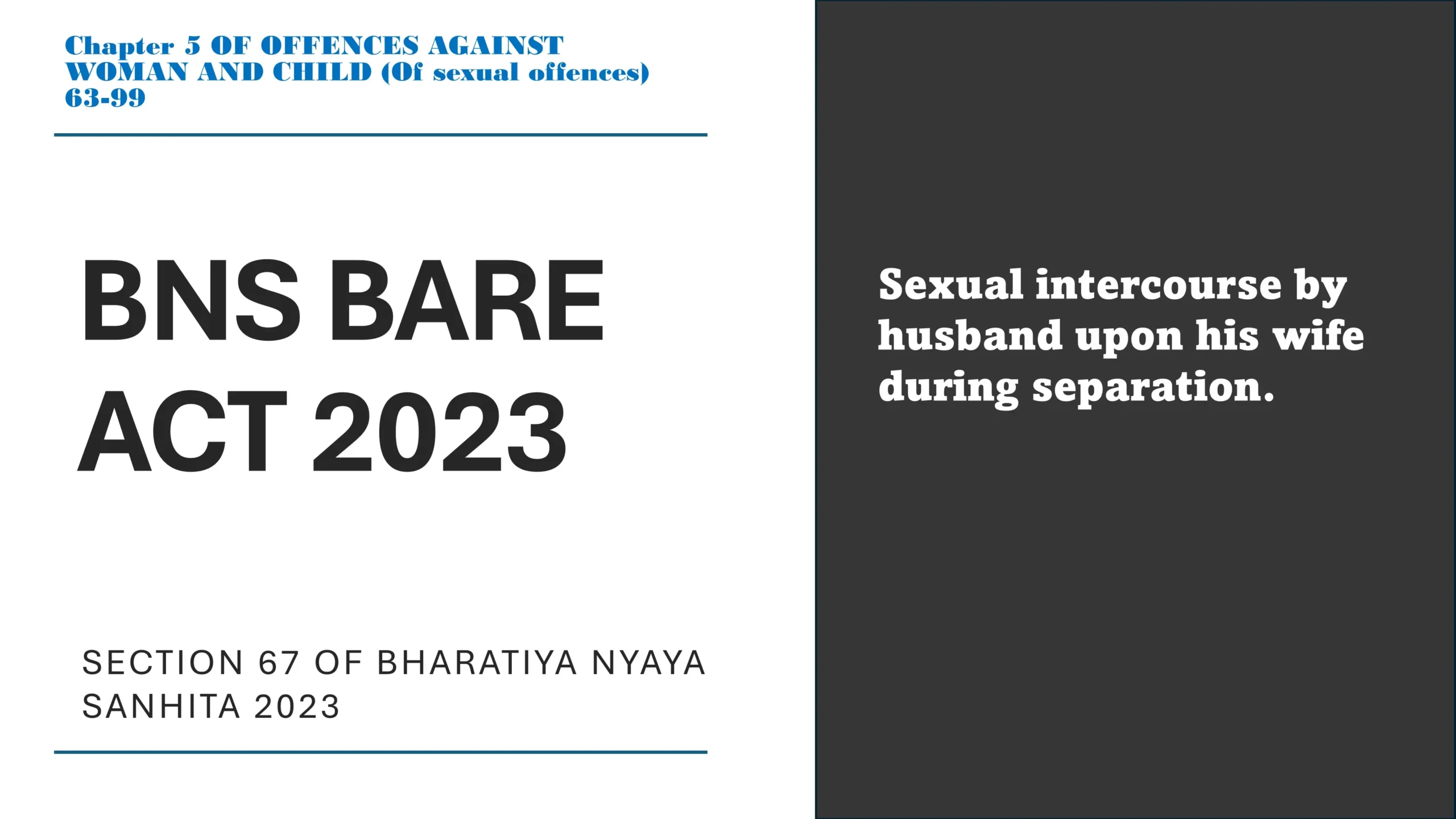 Section 67 of Bharatiya Nyaya Sanhita (BNS) 2023