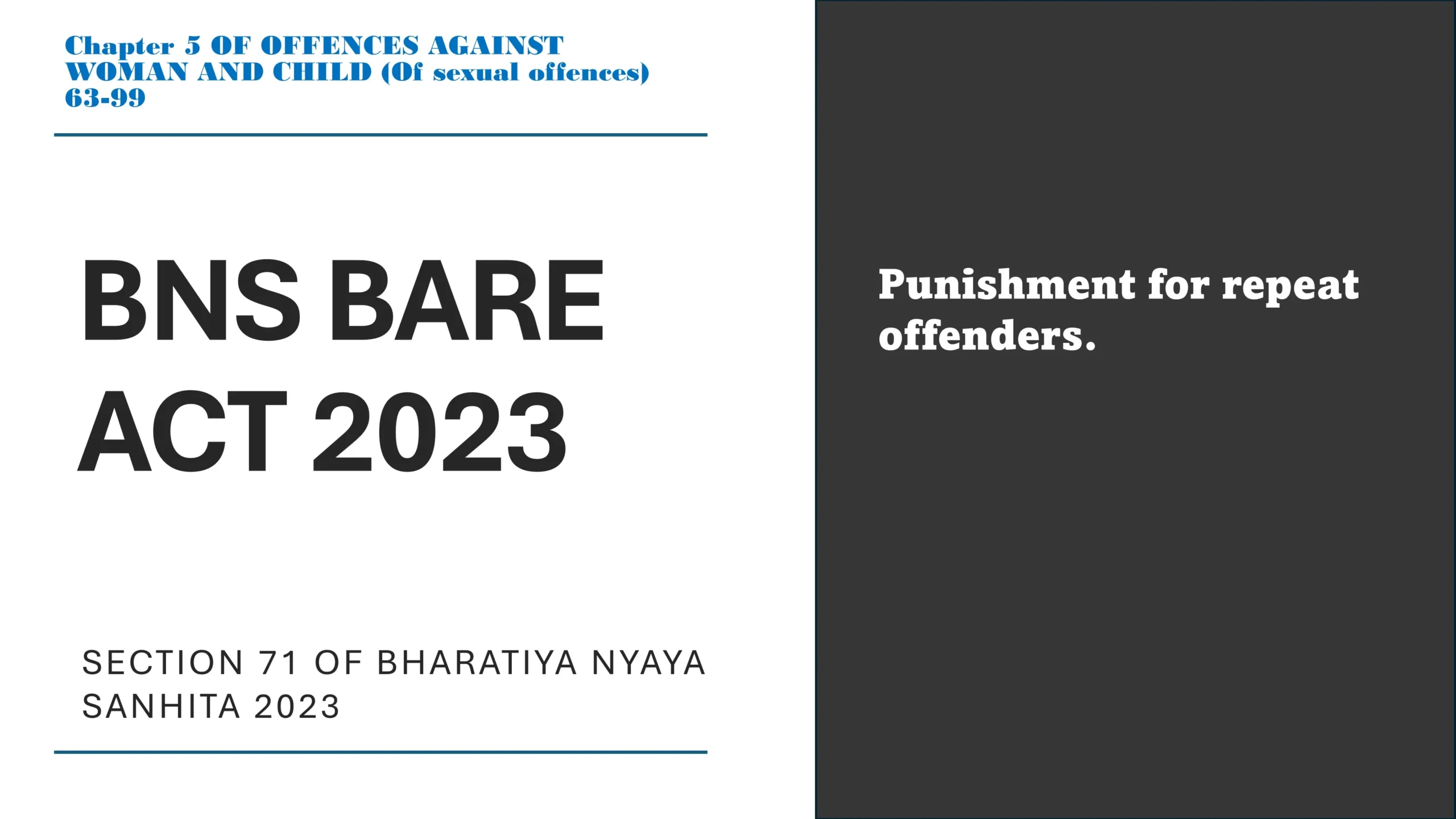 Section 71 of Bharatiya Nyaya Sanhita (BNS) 2023