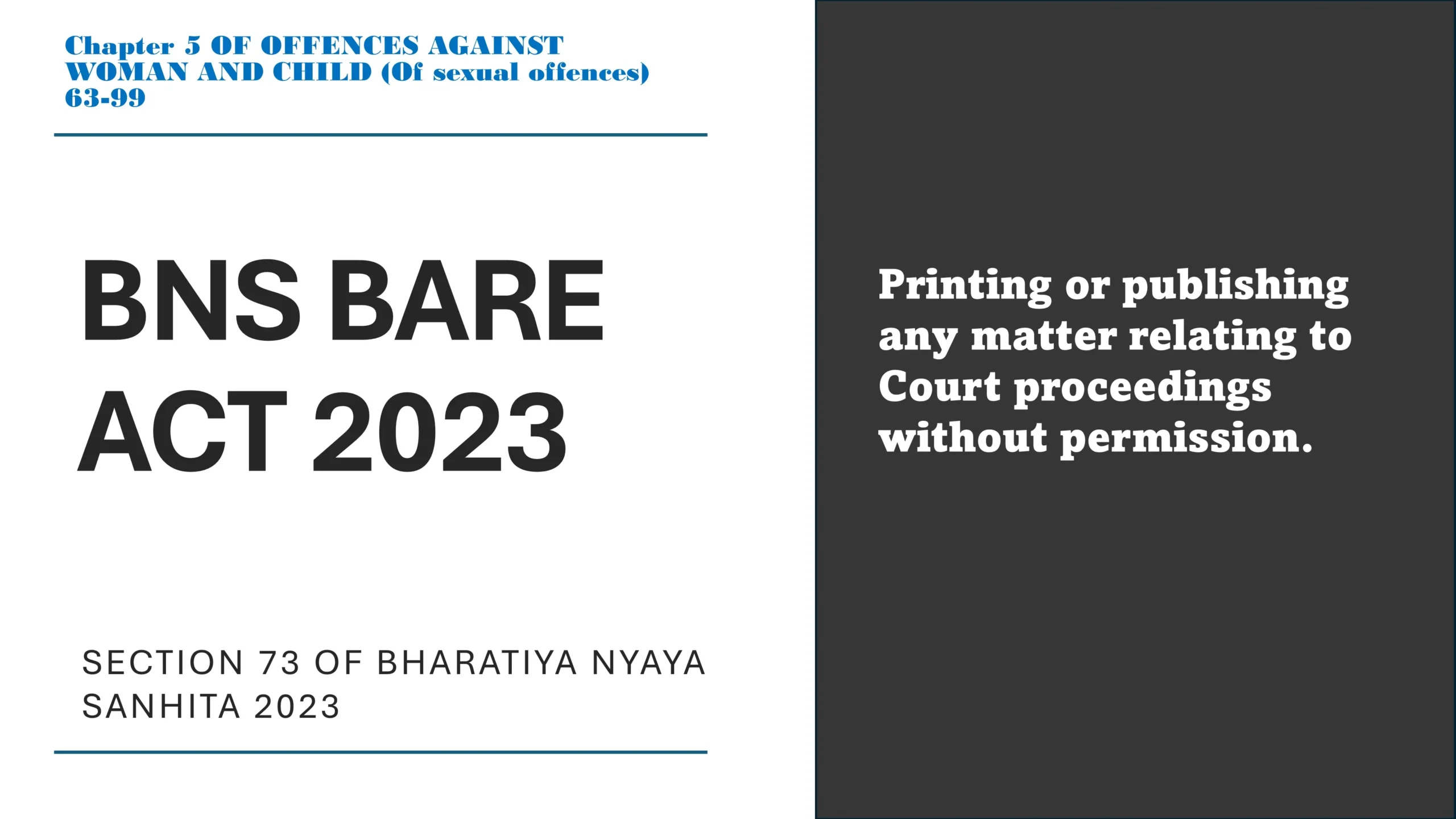 Section 73 of Bharatiya Nyaya Sanhita (BNS) 2023