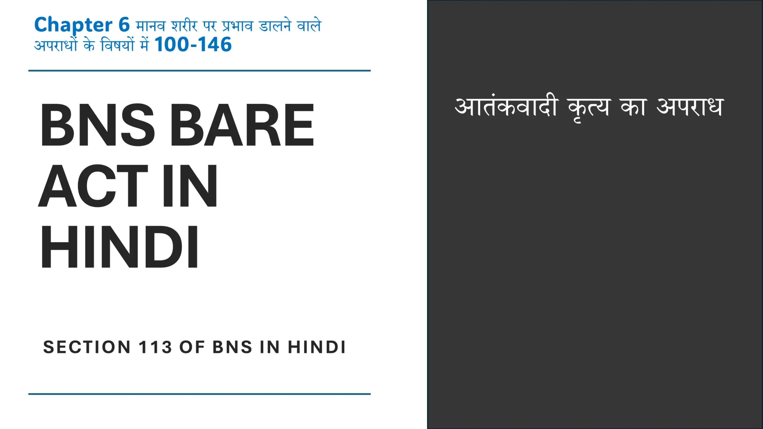 Section 113 of BNS in Hindi