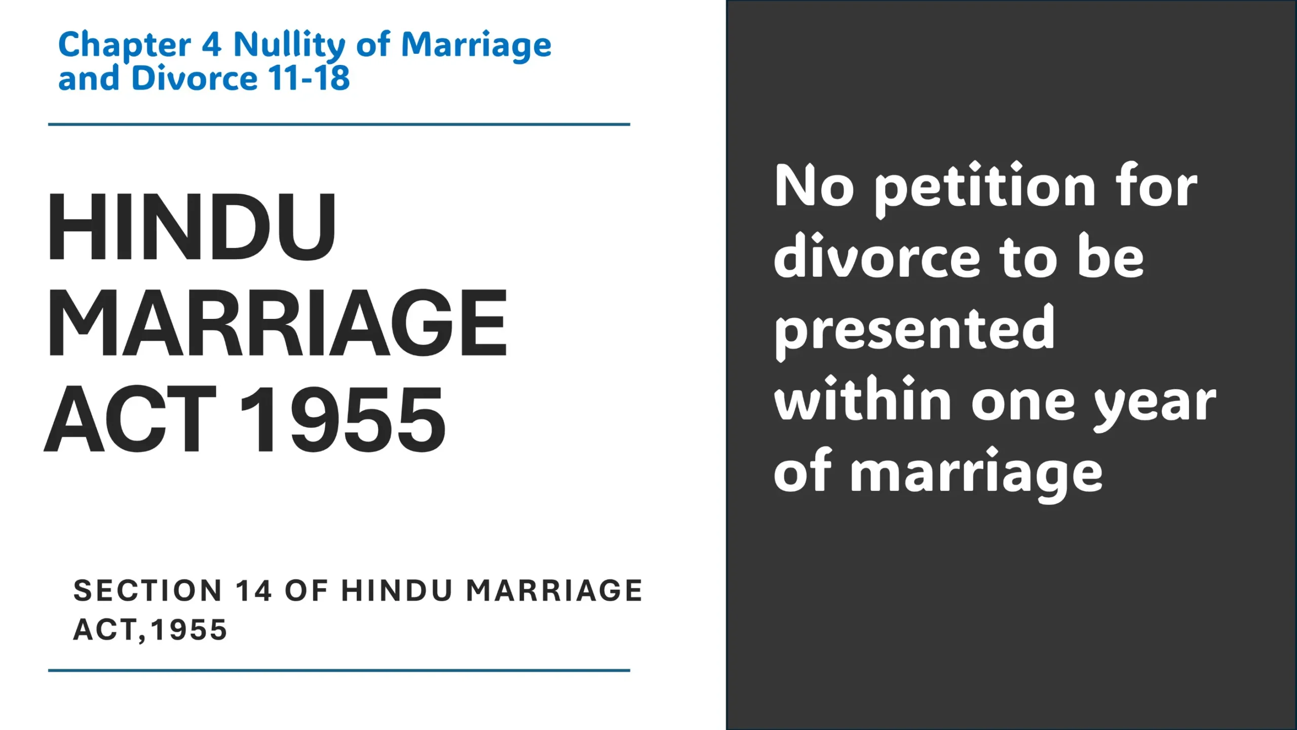 Section 14 of Hindu Marriage Act 1955