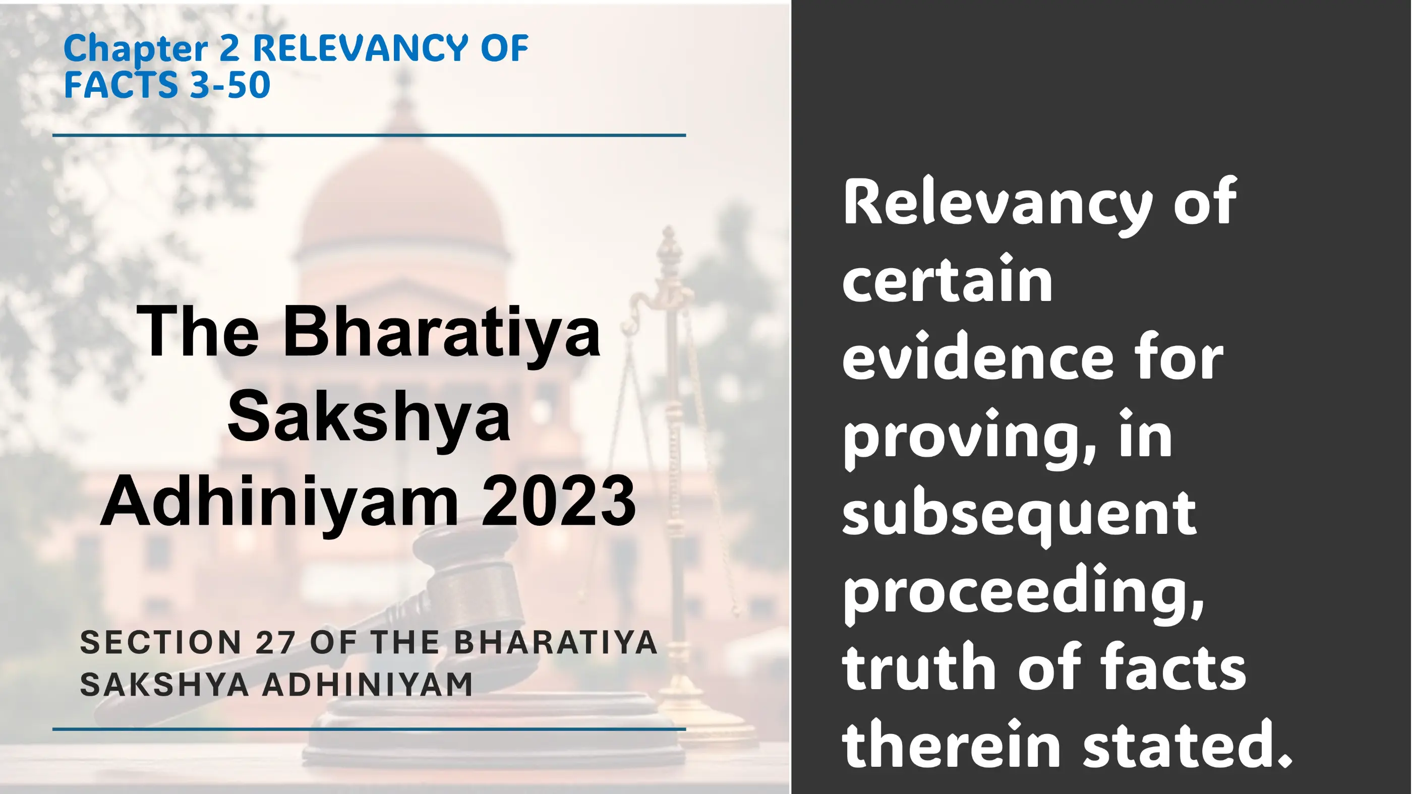 Section 27 of The Bharatiya Sakshya Adhiniyam