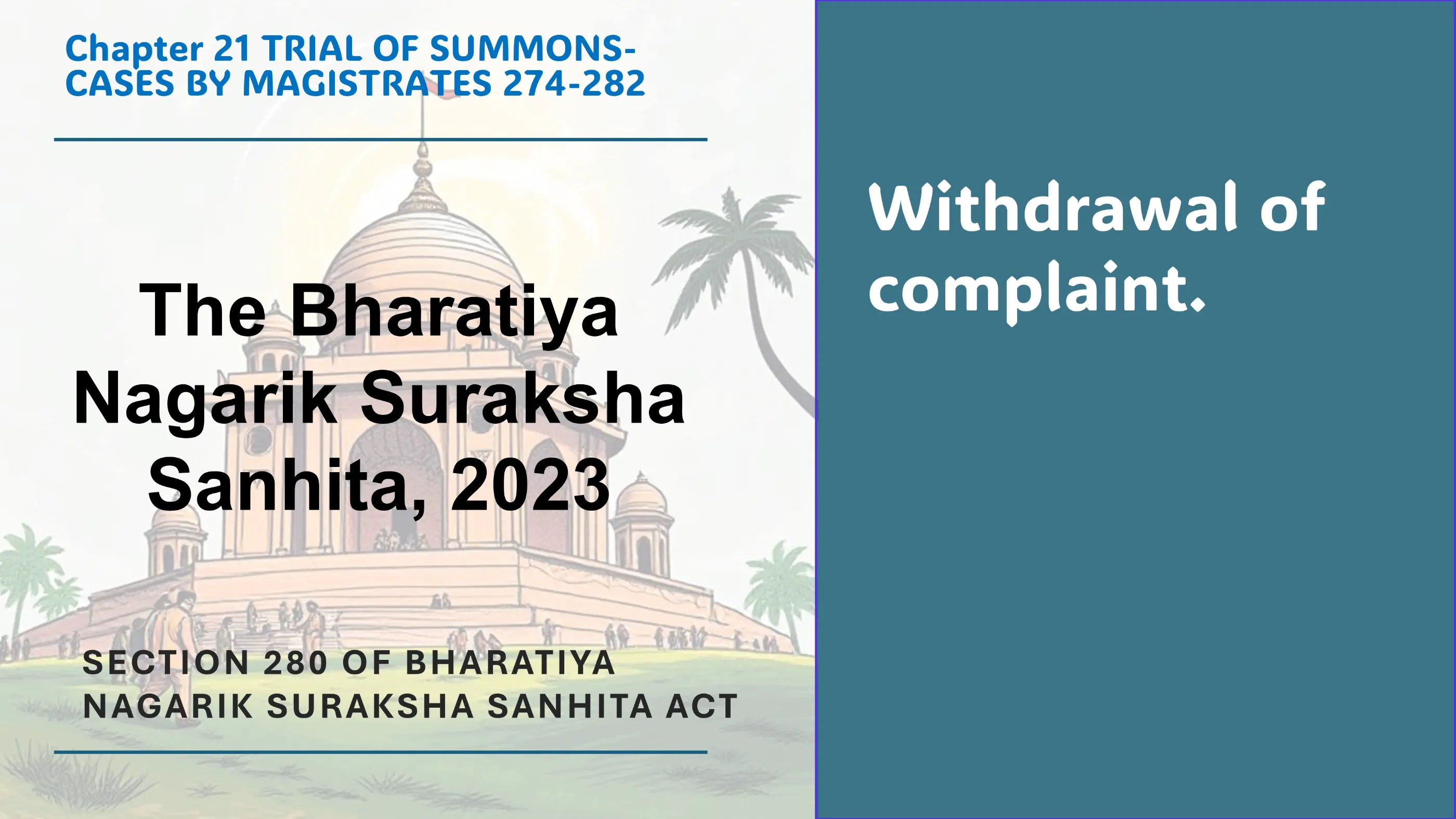 Section 280 of Bharatiya Nagarik Suraksha Sanhita Act