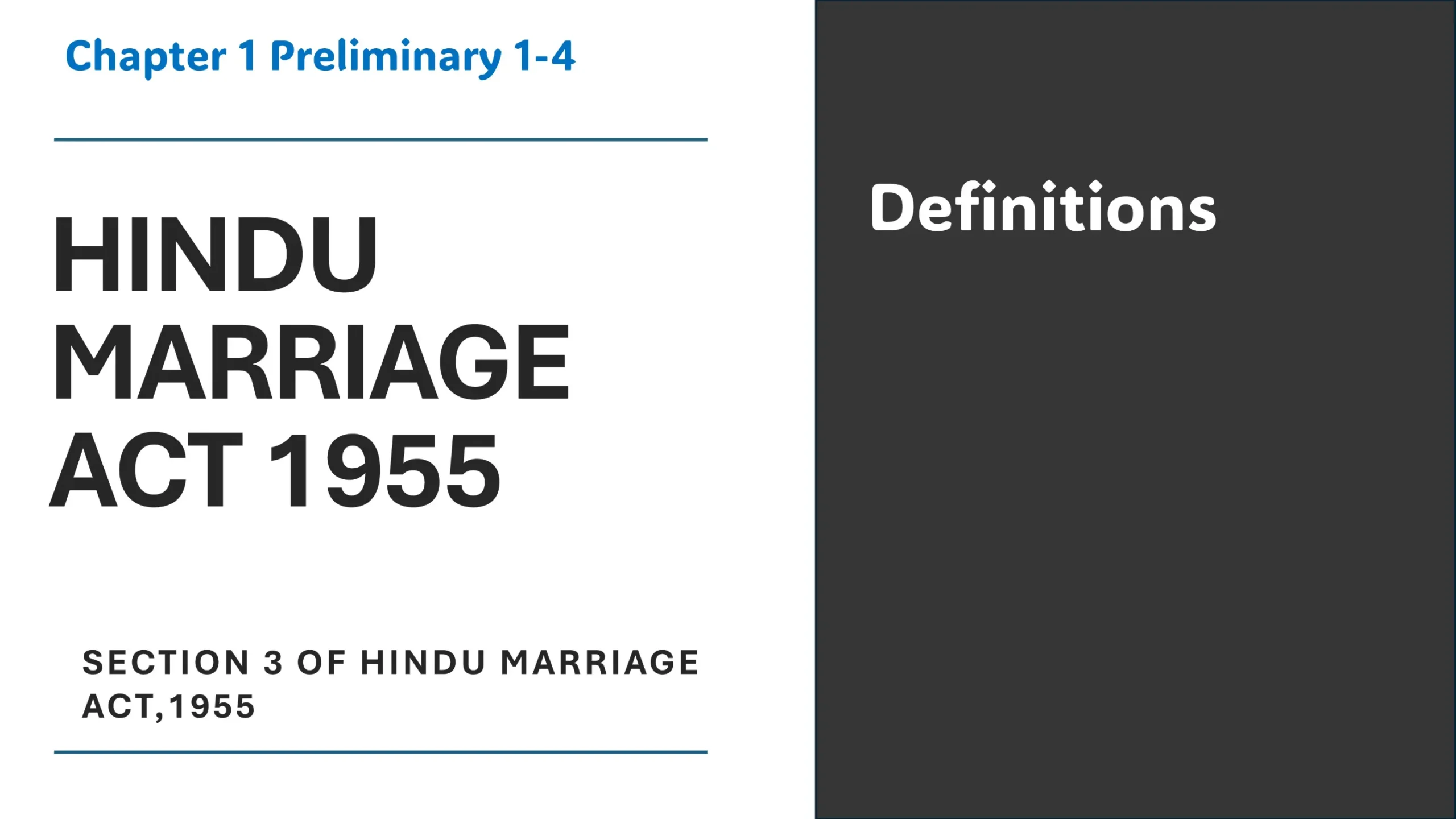 Section 3 of Hindu Marriage Act 1955