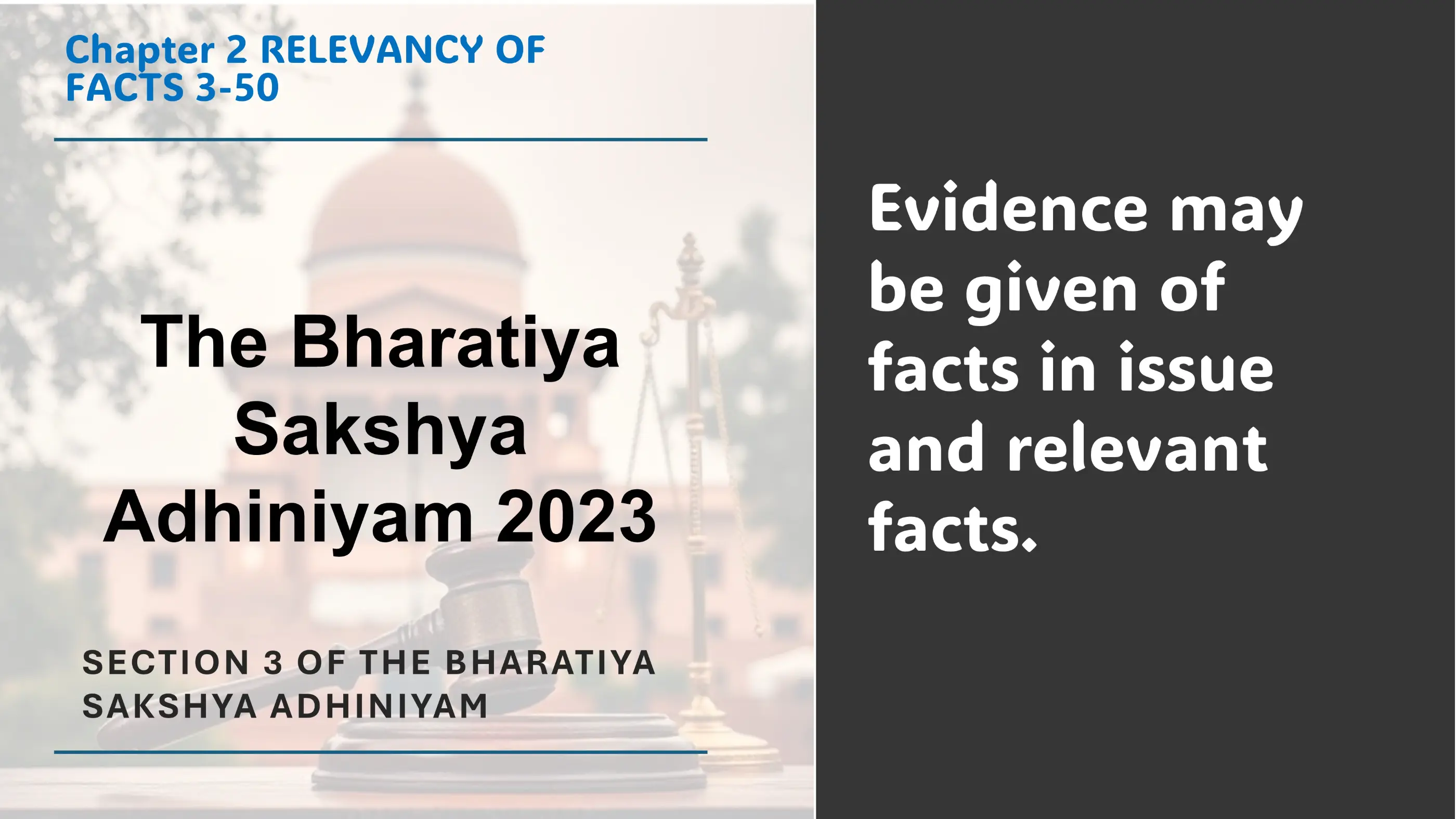 Section 3 of The Bharatiya Sakshya Adhiniyam