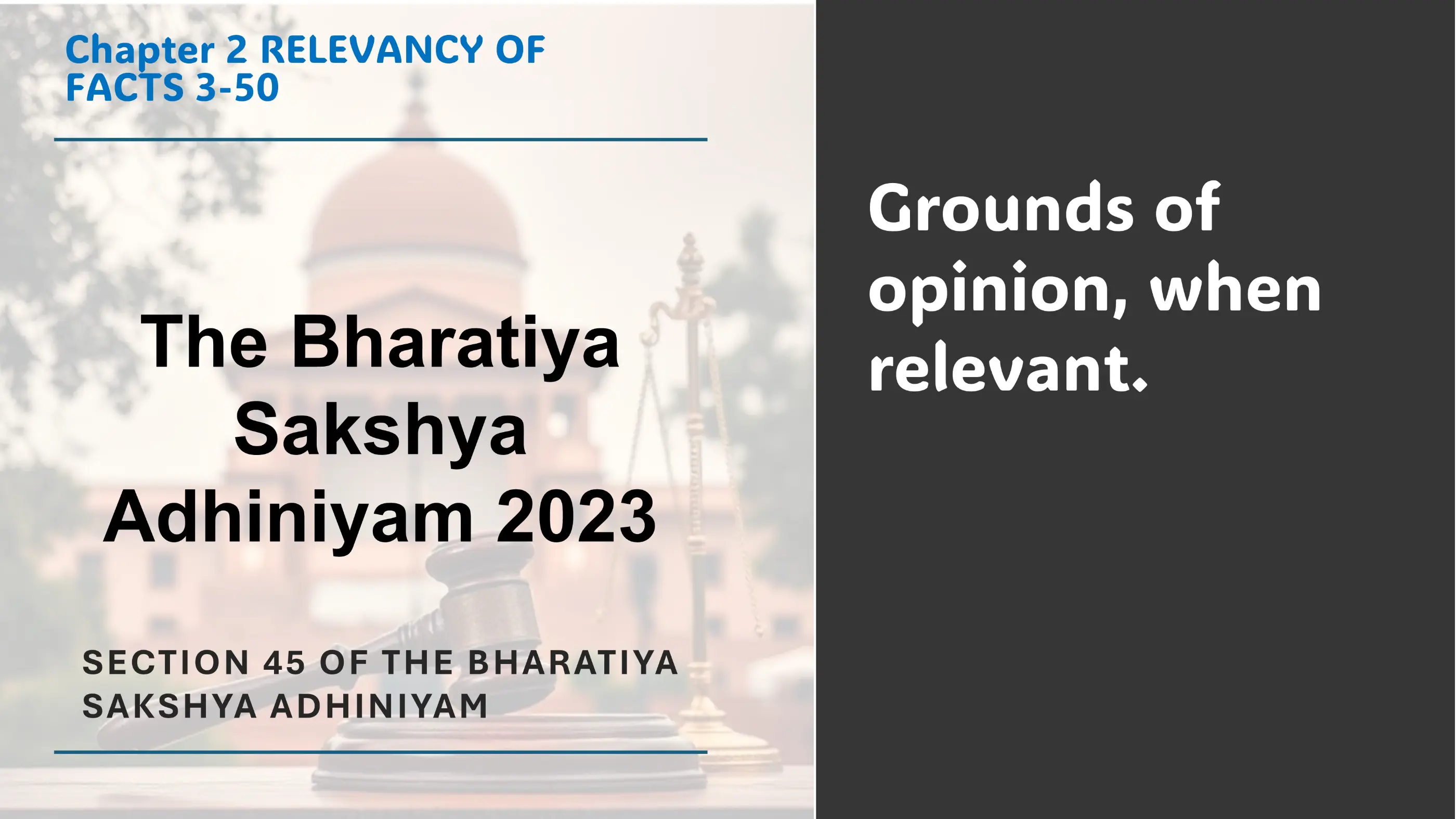 Section 45 of The Bharatiya Sakshya Adhiniyam