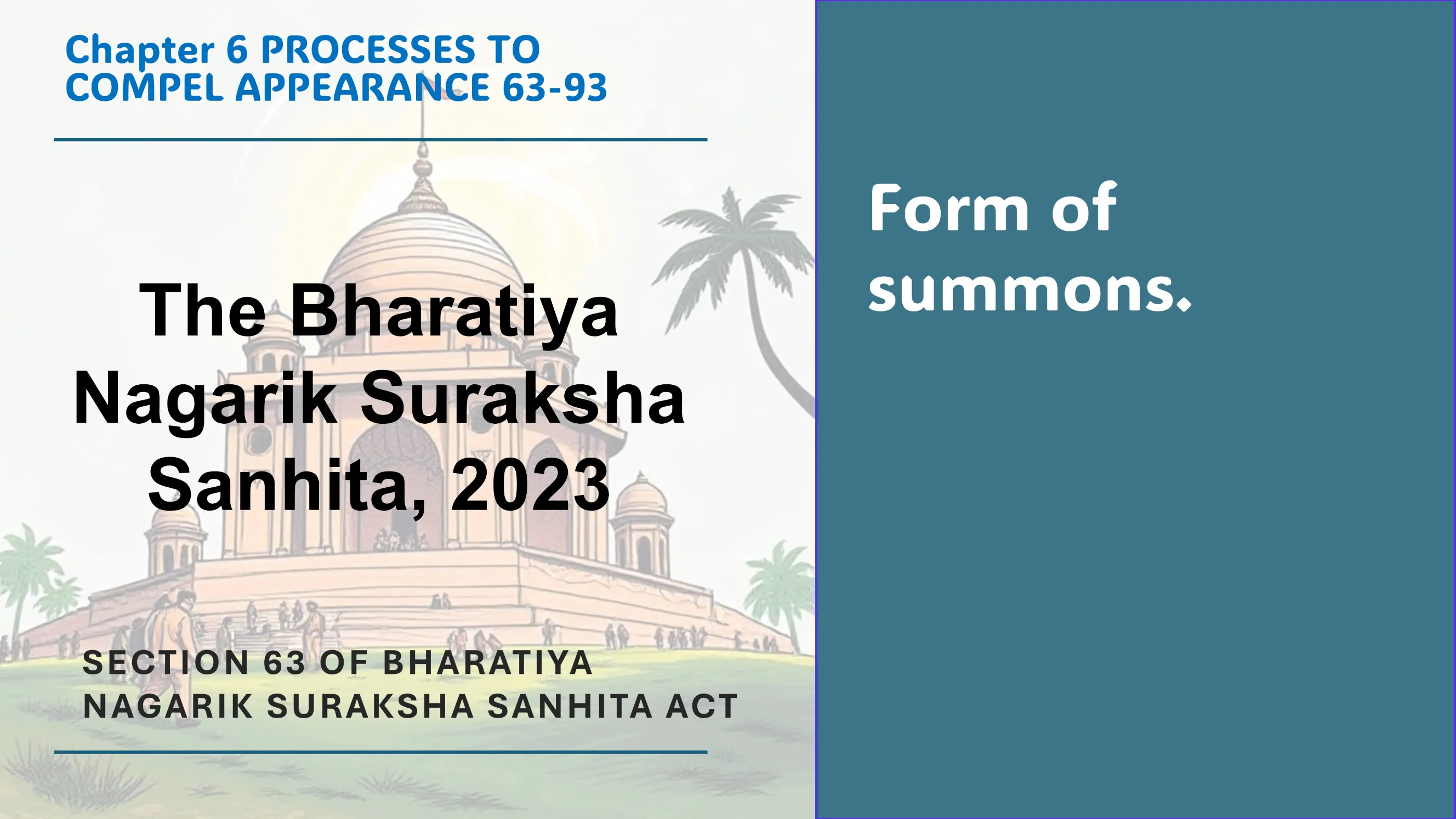 Section 63 of Bharatiya Nagarik Suraksha Sanhita Act
