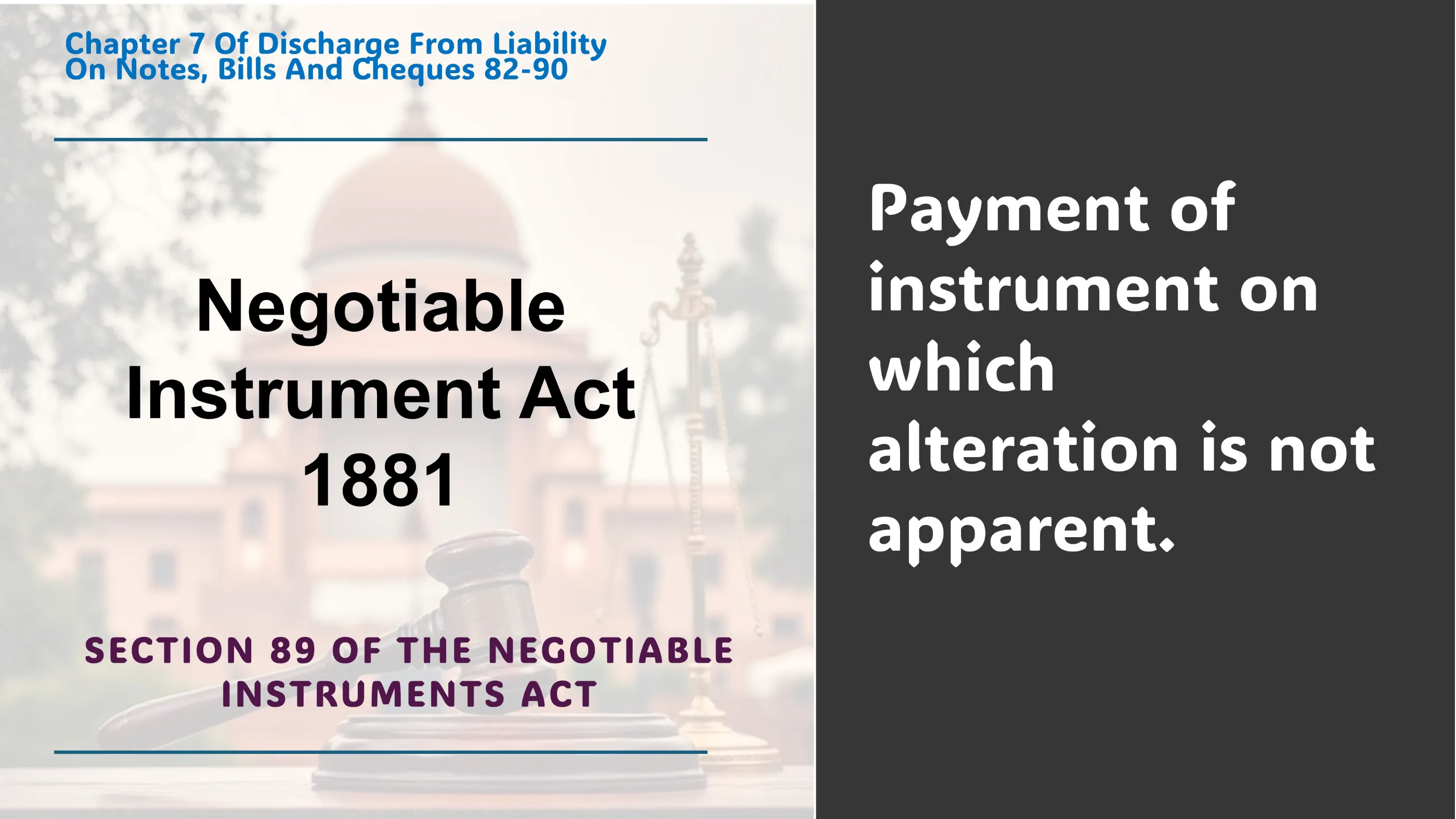 Section 89 of The Negotiable Instruments Act